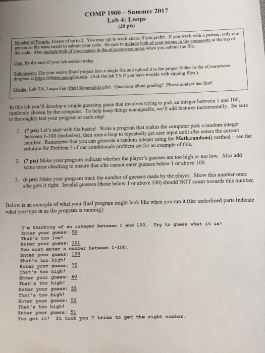  In this lab you'll develop a simple guessing game that involves