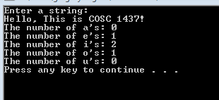 C++ Write a program in a cpp file called countVowels_LastNameFistName.cpp that reads