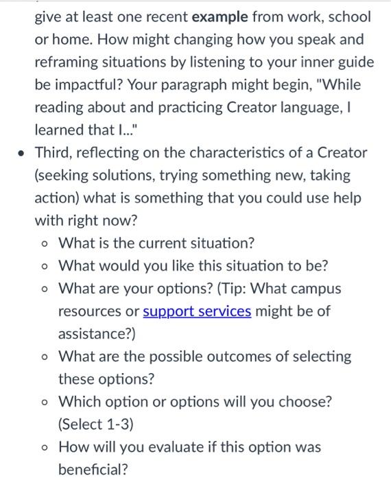 the directions for this journal, including the five statements below, into your