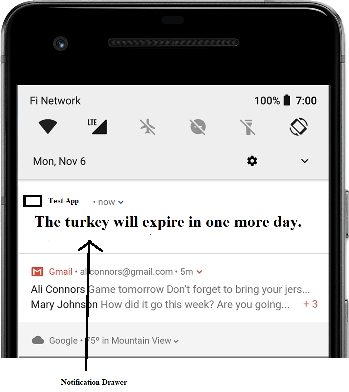 the food item name, expiration date, and notification are done through the