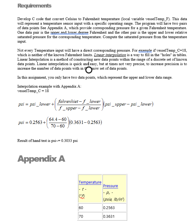  Develop C code that convert Celsius to Fahrenheit temperature (local variable