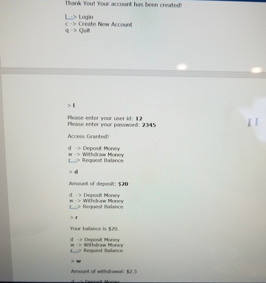 user to do the foneing: 1) Create a bank account by supplying