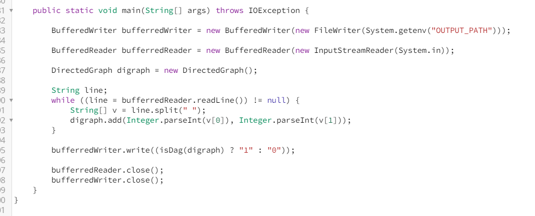 or 1, depending on the result of the isDag() function. If it