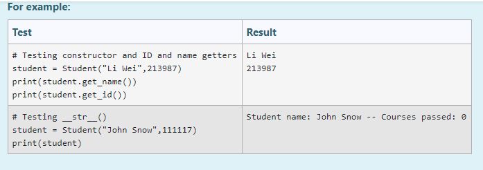 attributes (make sure the attributes are private using name mangling): name: String
