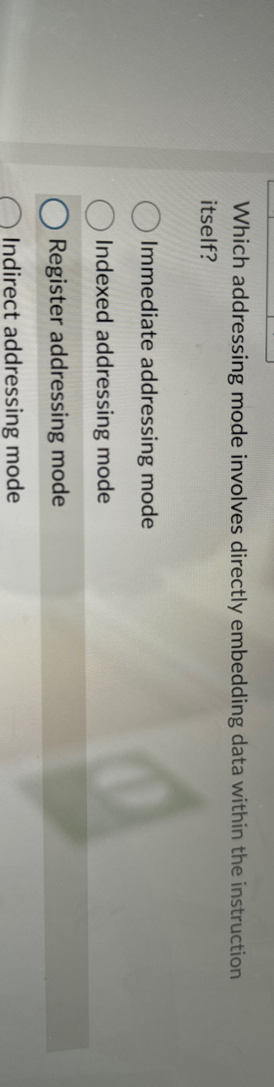  Which addressing mode involves directly embedding data within the instruction itself?