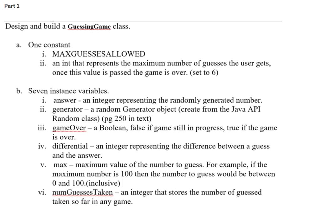 Programming Project The program will allow the user to play multiple games.