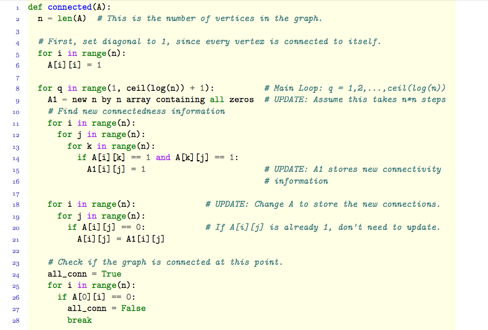 connected if and only if for every pair of vertices u, v