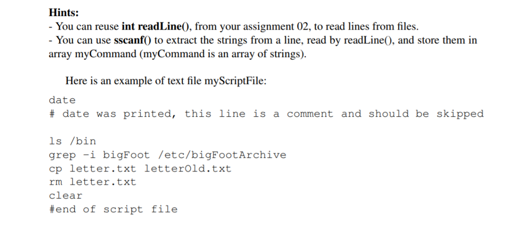 bash scripts, that consist of a few lines. Each line is made