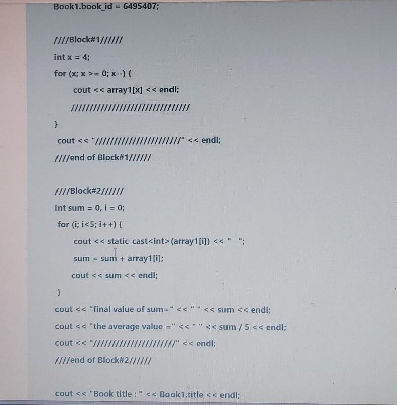 mentioned blocks #1 and #2 to minimize the main function code lines.