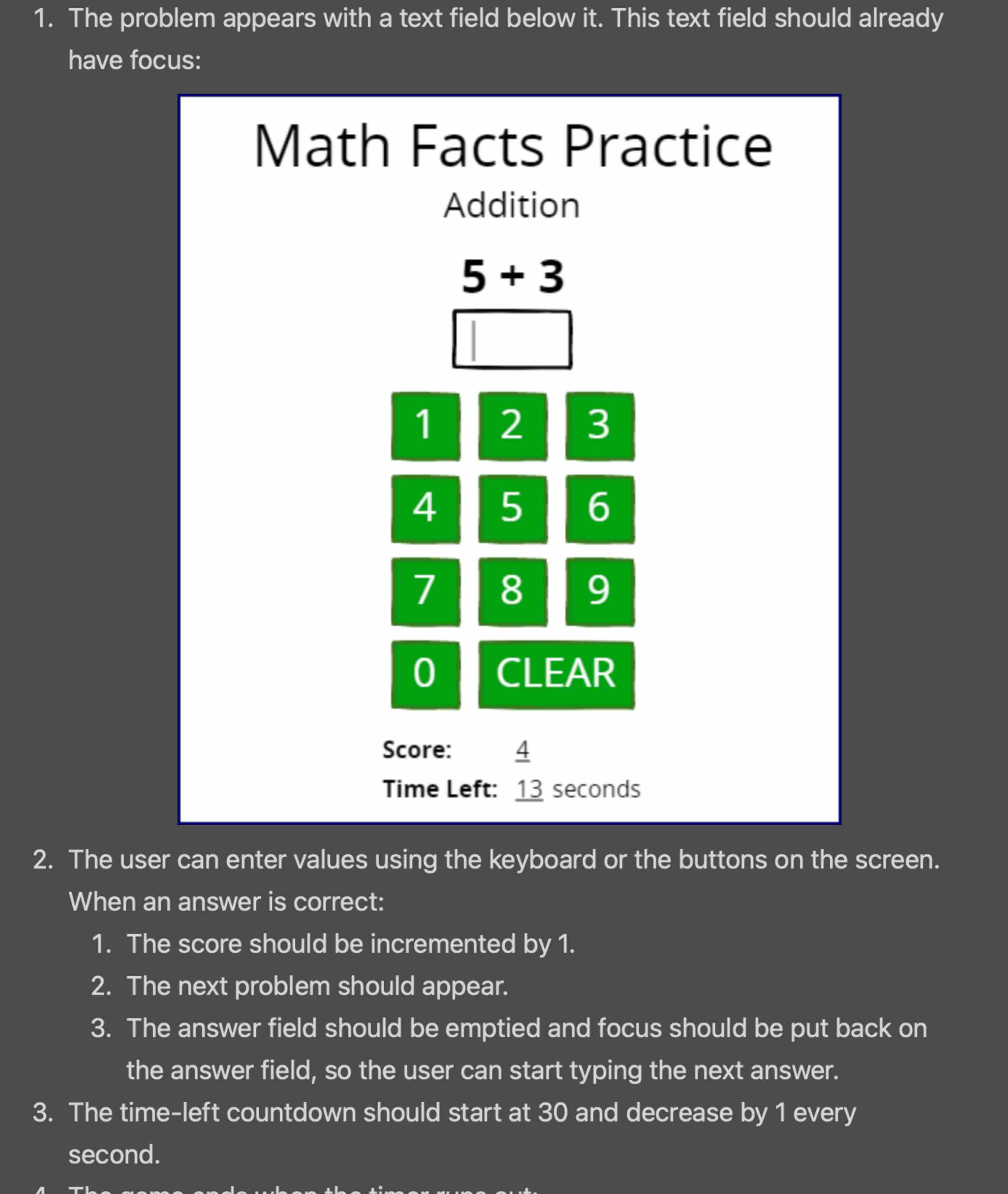  The problem appears with a text field below it. This text