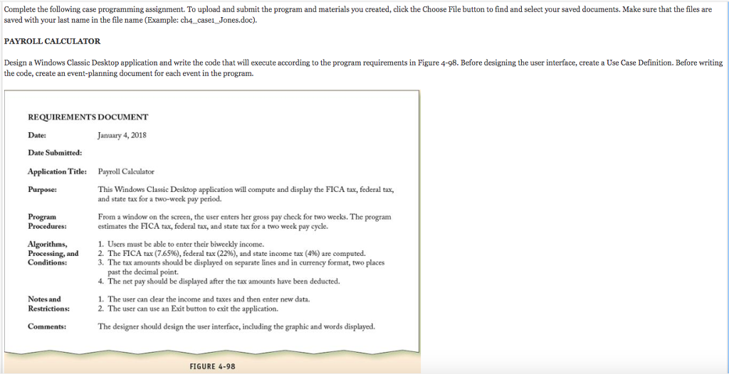 Can you write the code using Visual Basic program asap?Thanks Complete the