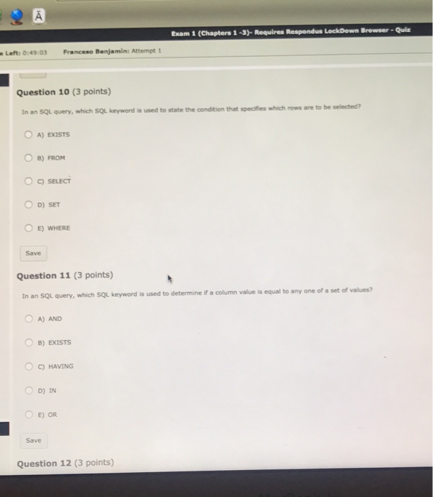 A) all the users' data is in one place O B) it