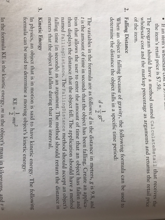  The problem I need is number 2, falling distance - If