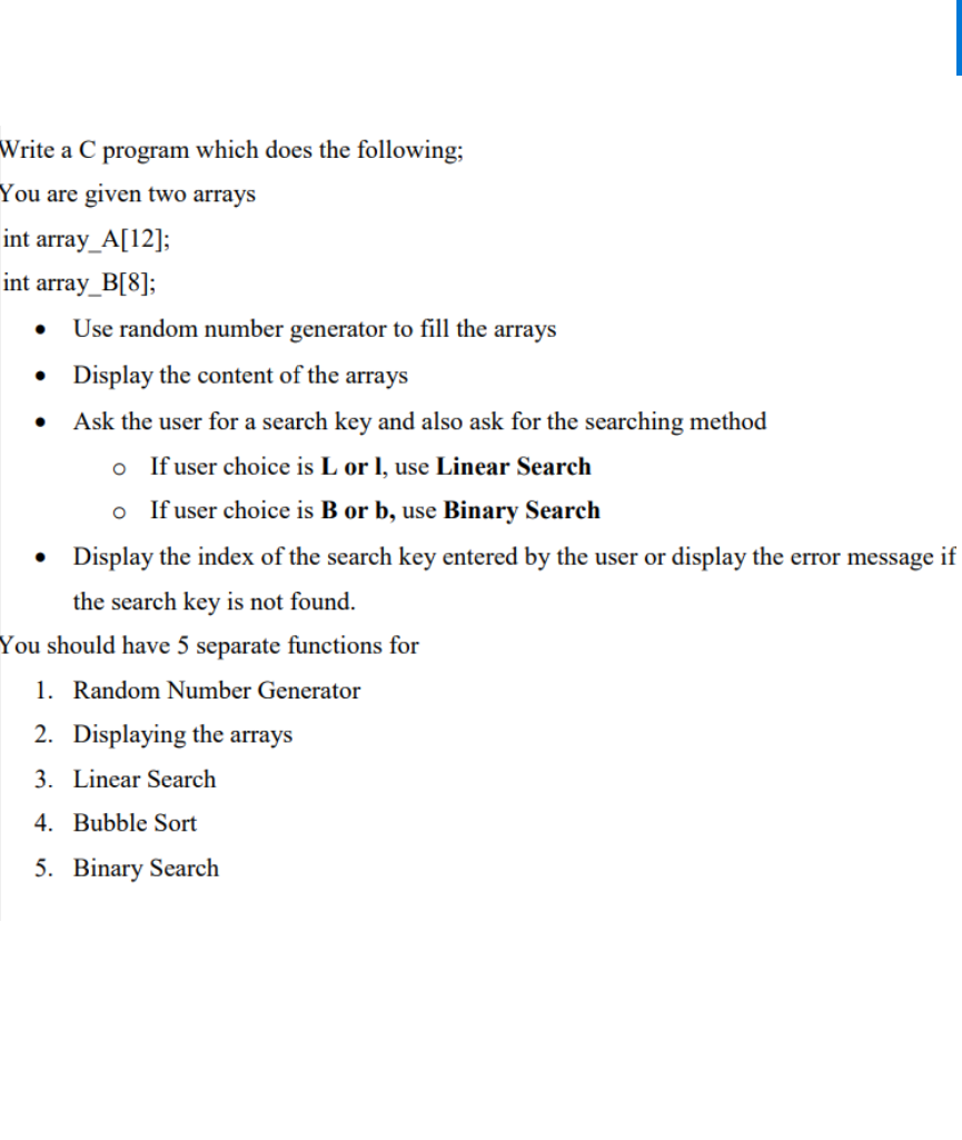  must be c program with comments pls . o Write a