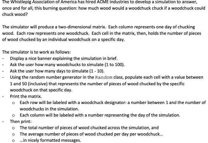 requirements and example output. Do not use goto, break (except in a
