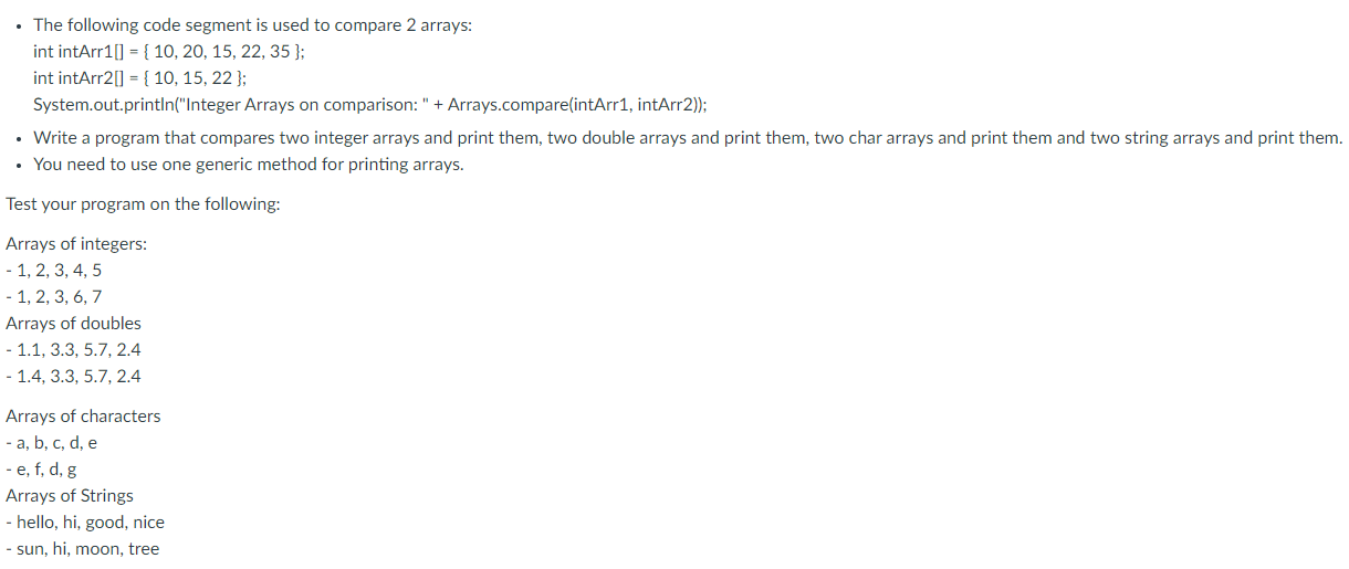  Please solve the following in java 