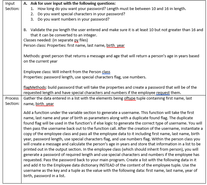 Please help me with python program A. Ask for user input with