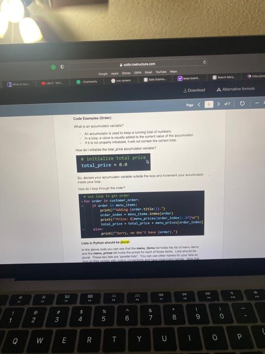 use parallel lists, for in loop, and an if / else structure.