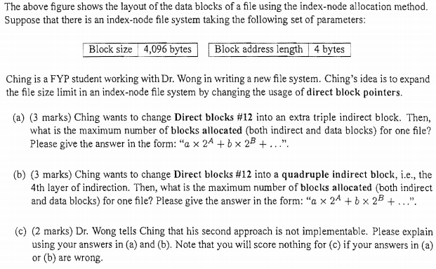 #2 Direct block #12 Indirect block Double Indirect block Triple Indirect block
