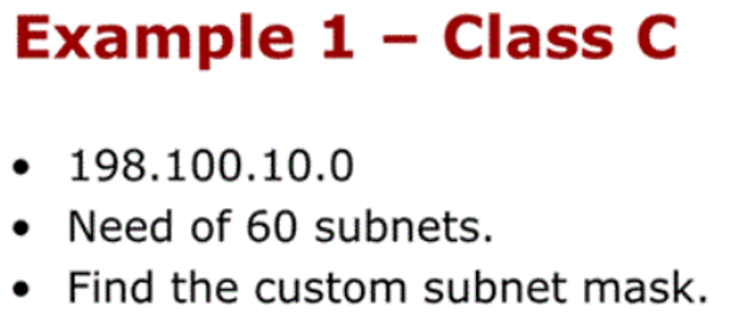 and 1000 hosts per subnet. Example 3 - Class A 118.0.0.0. We