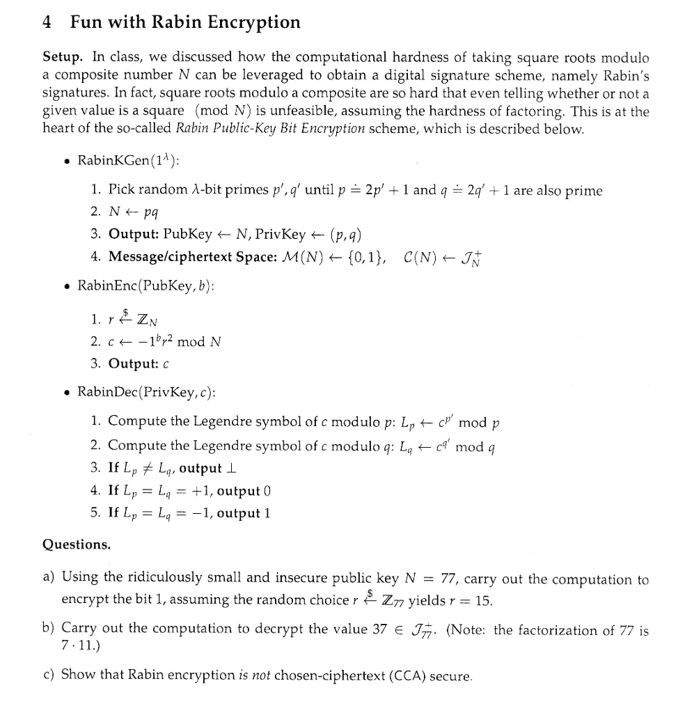Need an explanation for the computation and proof 4 Fun with Rabin