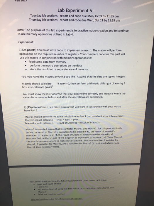  Using ARM assembly code write the following code. Implement macros Lab