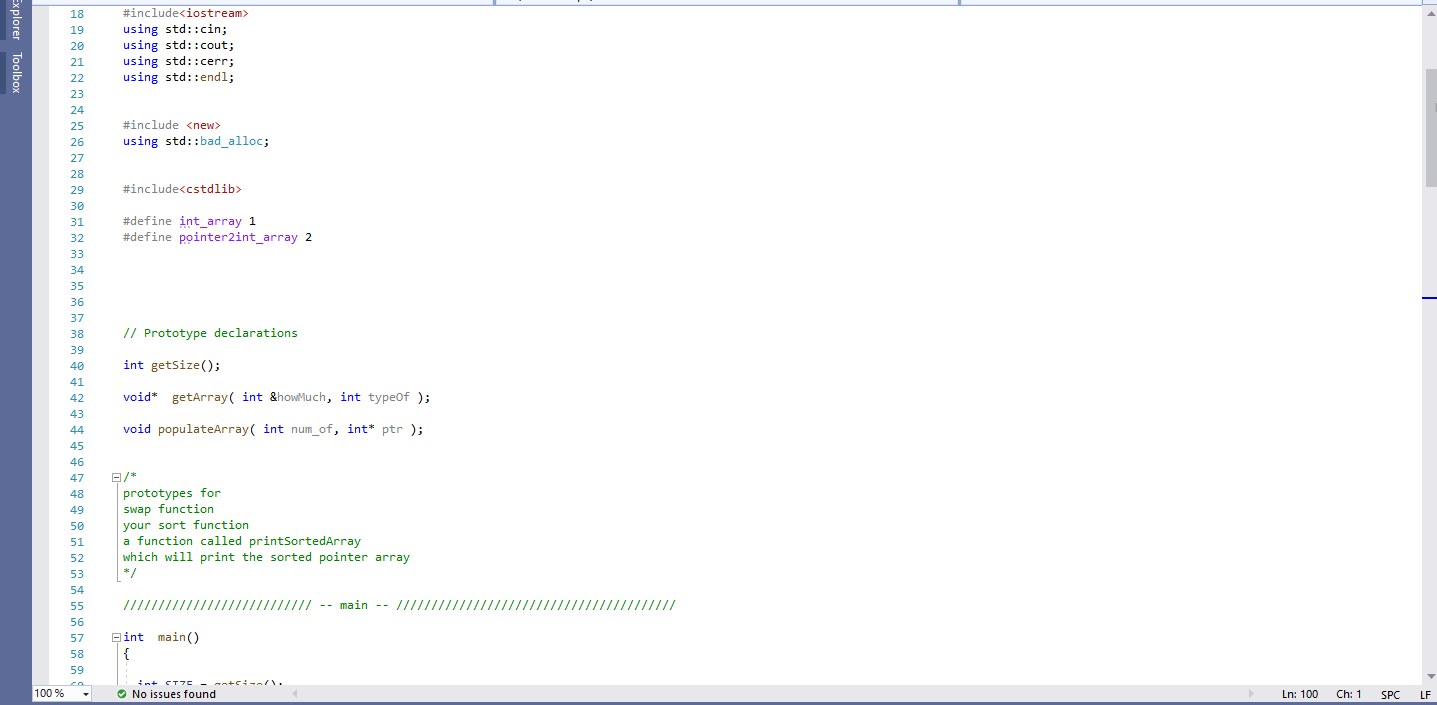 the array into ascending order, print the ascending, and original lists. CODE: