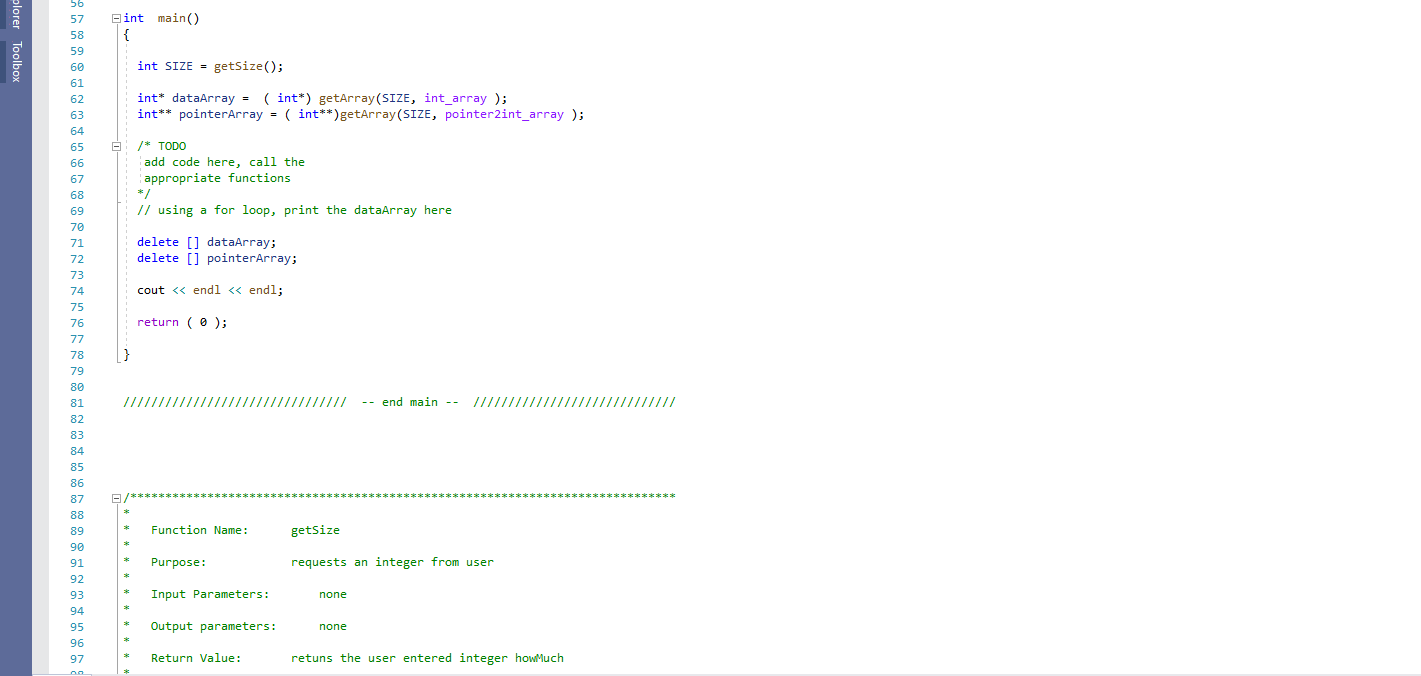 The program must not change the original array or create any other