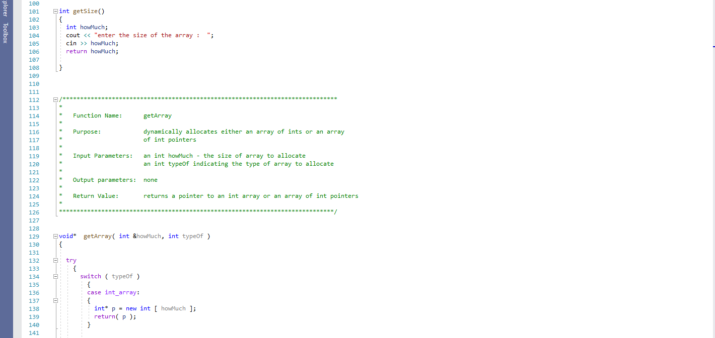 integer arrays. The solution requires an array of pointers to the array