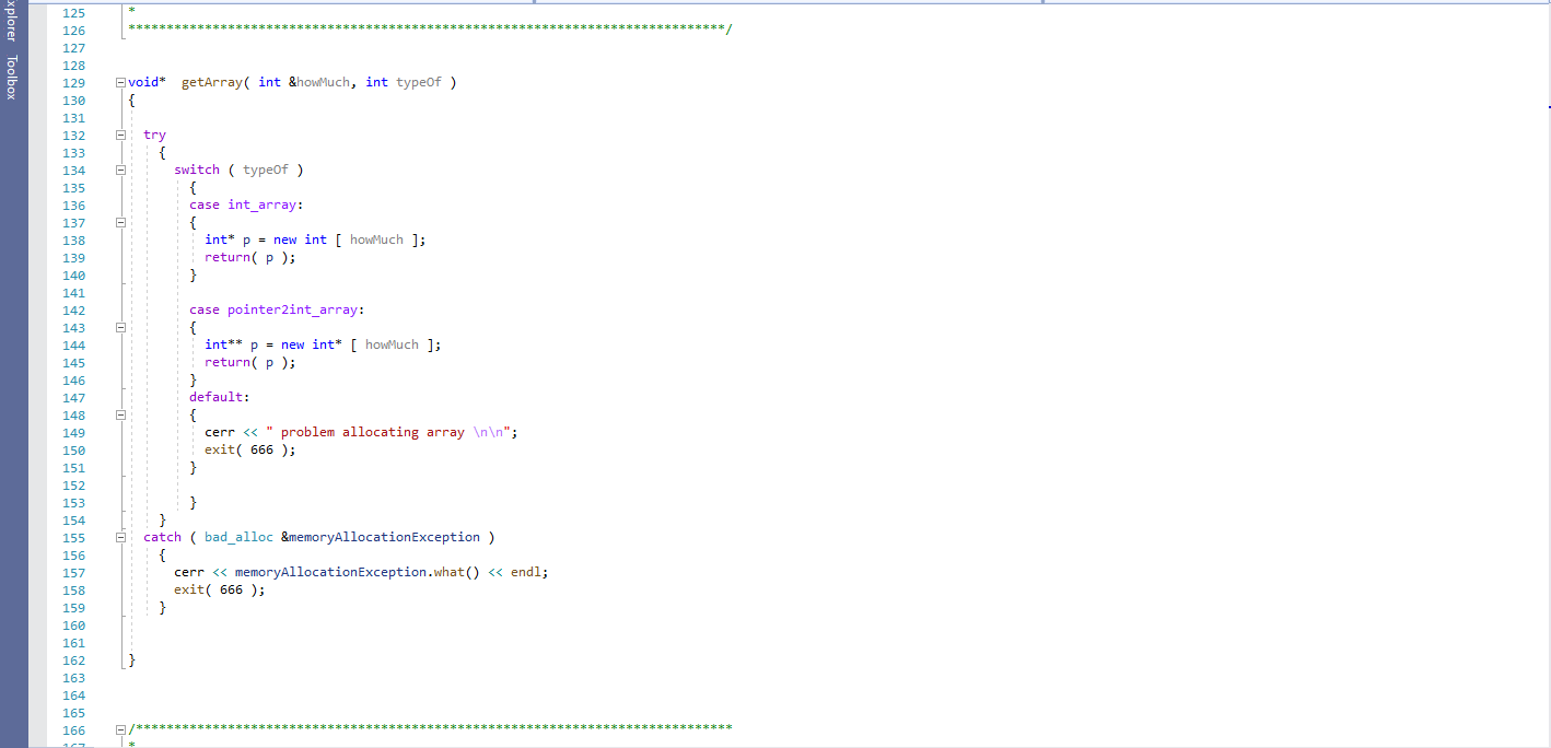 of integers. The pointers will be ordered according to the sequence of