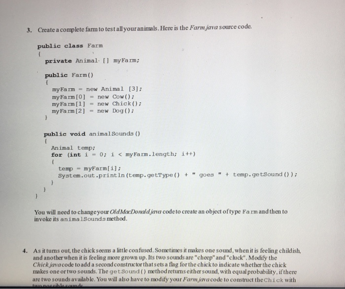Fam to leam about Inheri tance and Polymorphism. Old MacDonald hada farm