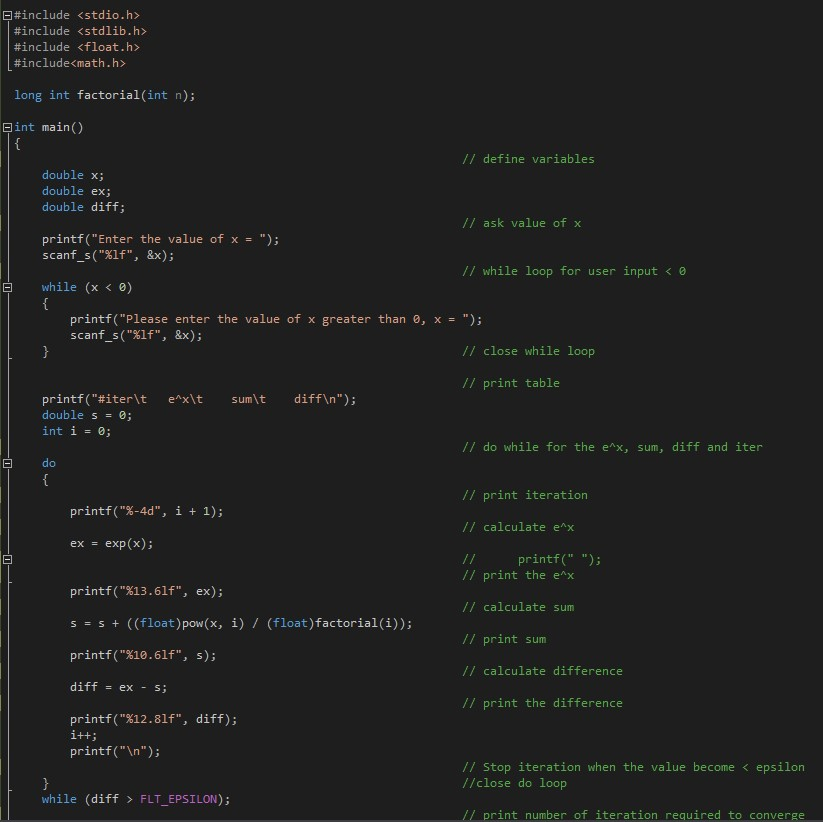 ****************************** IN C PLEASE ************************************ Note that the previous program runs just