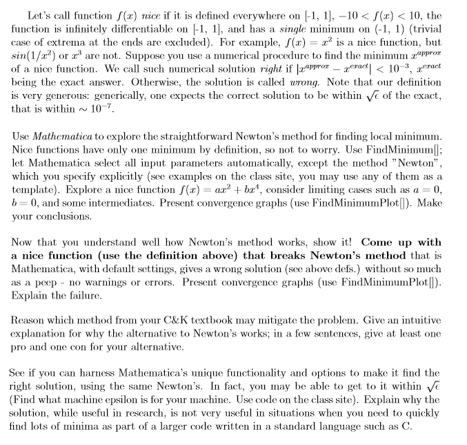 Let's call function f(a) nice if it is defined everywhere on