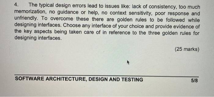  4. The typical design errors lead to issues like: lack of