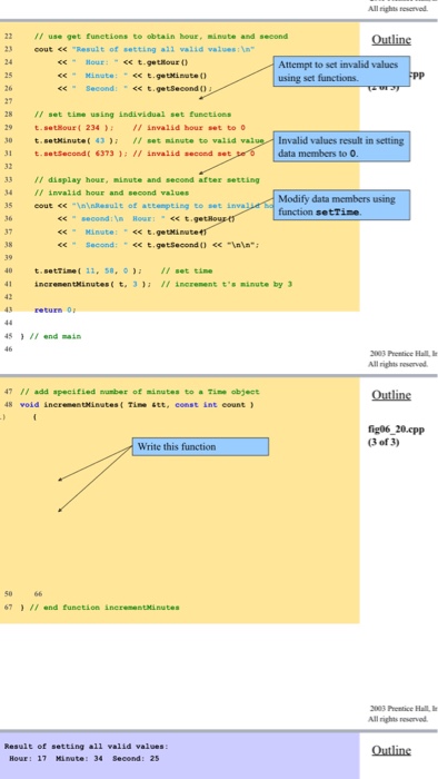 message before exiting. Create a new function called void increment Minutes Time