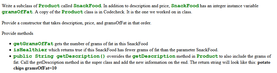 Java: Product.java /** * Models a Product that can increase and decrease