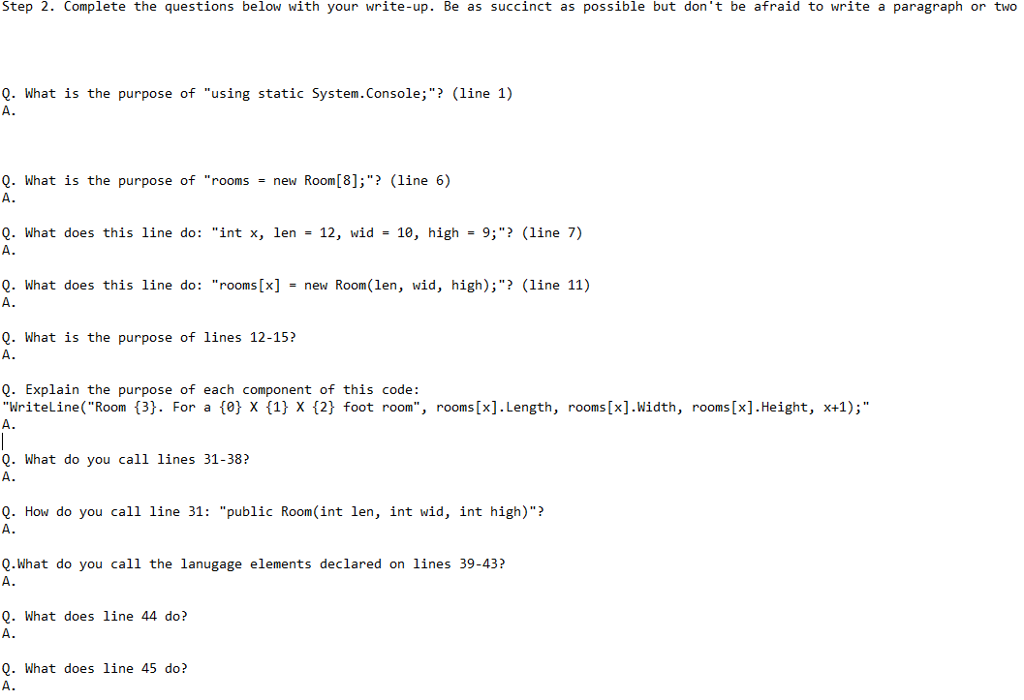 System.Console; class PaintintDemo static void Main() Room[] rooms = new Room[8]; int