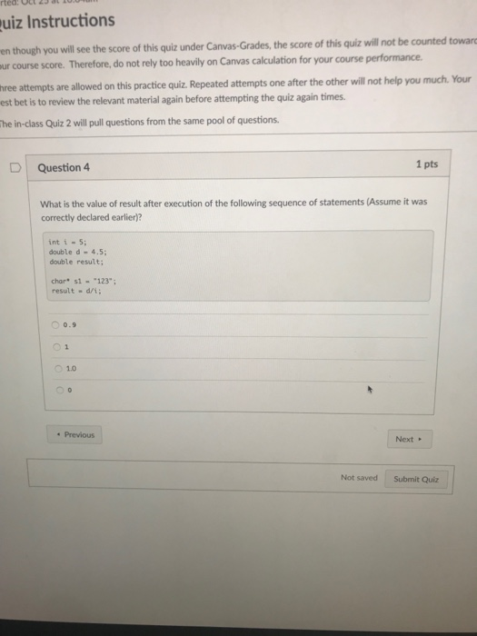 heavily on Canvas calculation for your course performance. e attempts are allowed