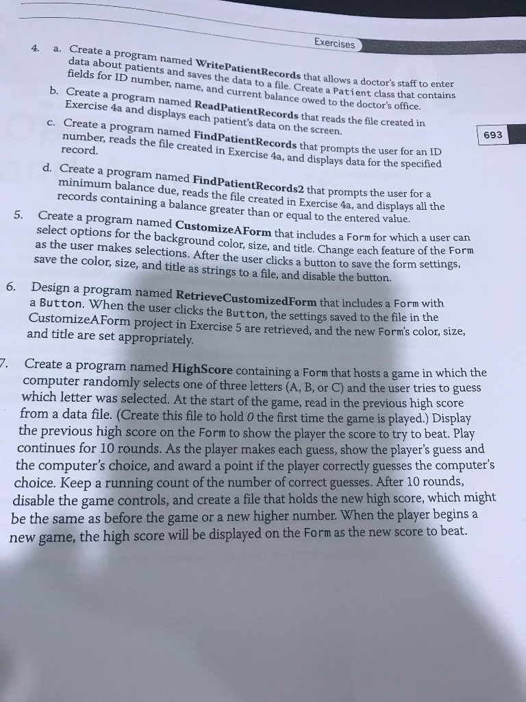 the working code below CHAPTER 14 Files and Streamis Exercises Programming Exercises