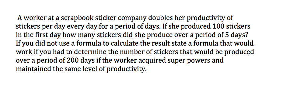 Discrete Math: Recursion and Recurrence Relations A worker at a scrapbook sticker