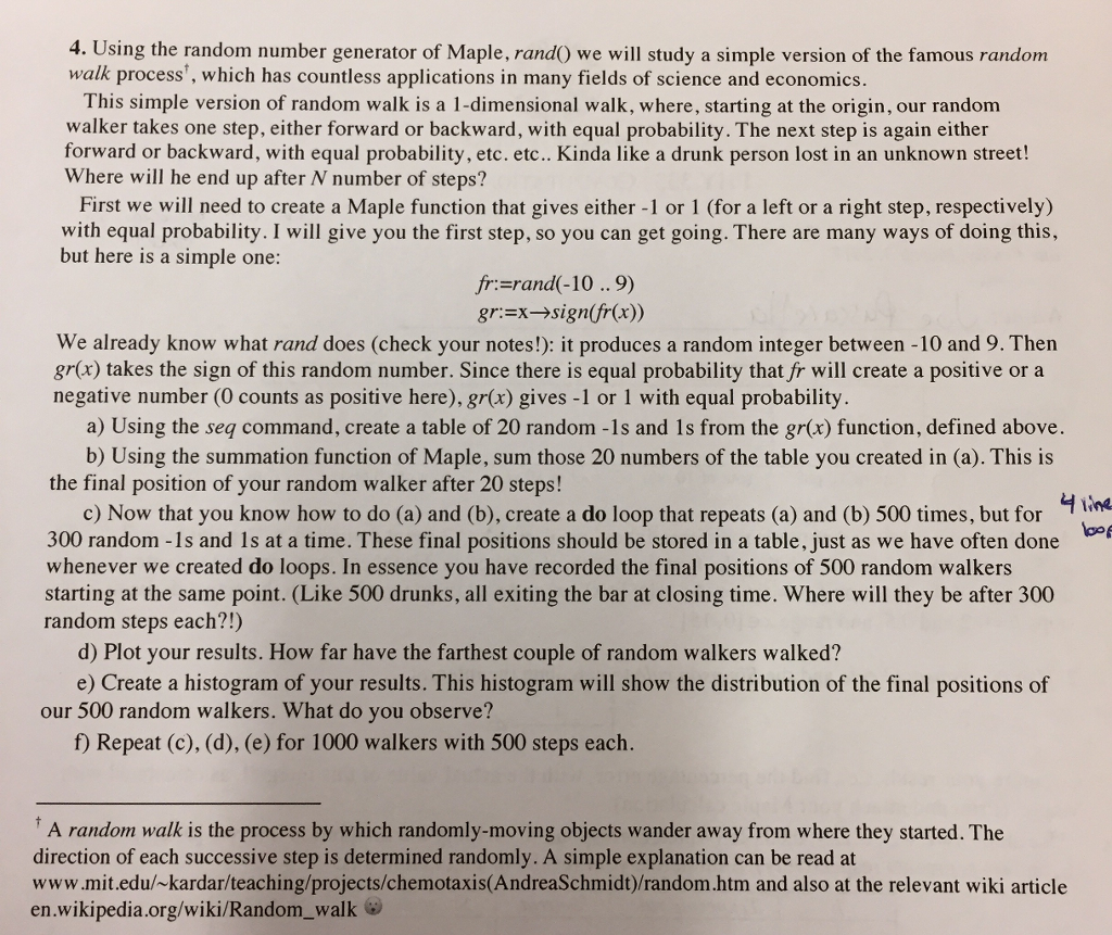 Show by using maple please Using the random number generator of Maple,