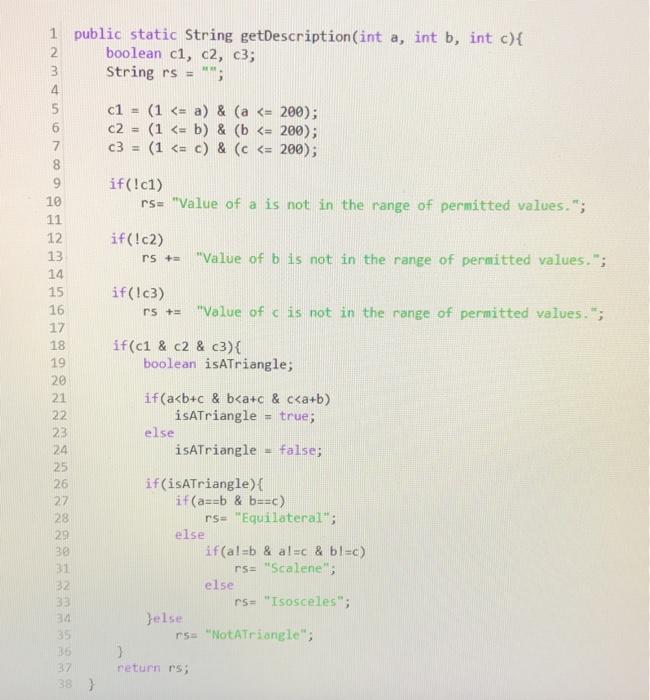 draw the shown code as a contol flow Part 1: Consider the
