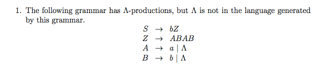 Find another grammar for the same language that does not have