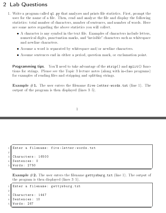 Write a python 3.5 program that can generate the output shown for