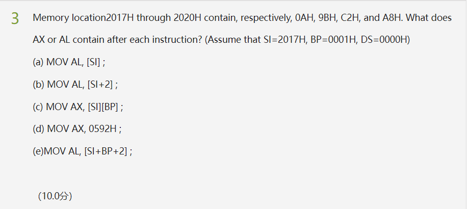 answer this as soon as possible microcomputer interface 3 Memory location 2017H