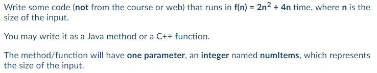  Write some code (not from the course or web) that runs