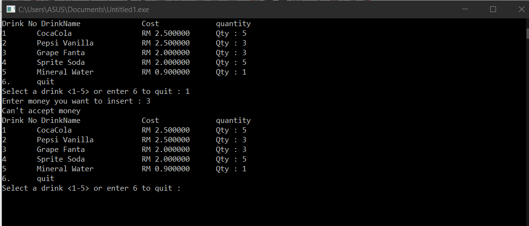 can someone help me, why when i run my programme and try