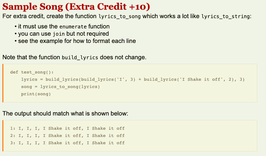 to repeat the word The function returns a list of the word