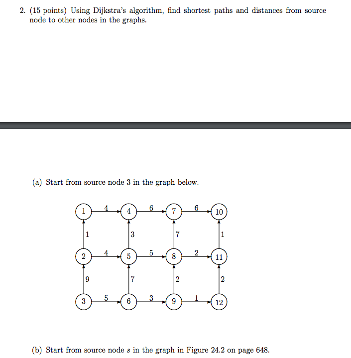 Using Dijkstra's algorithm, find shortest paths and distances from source node