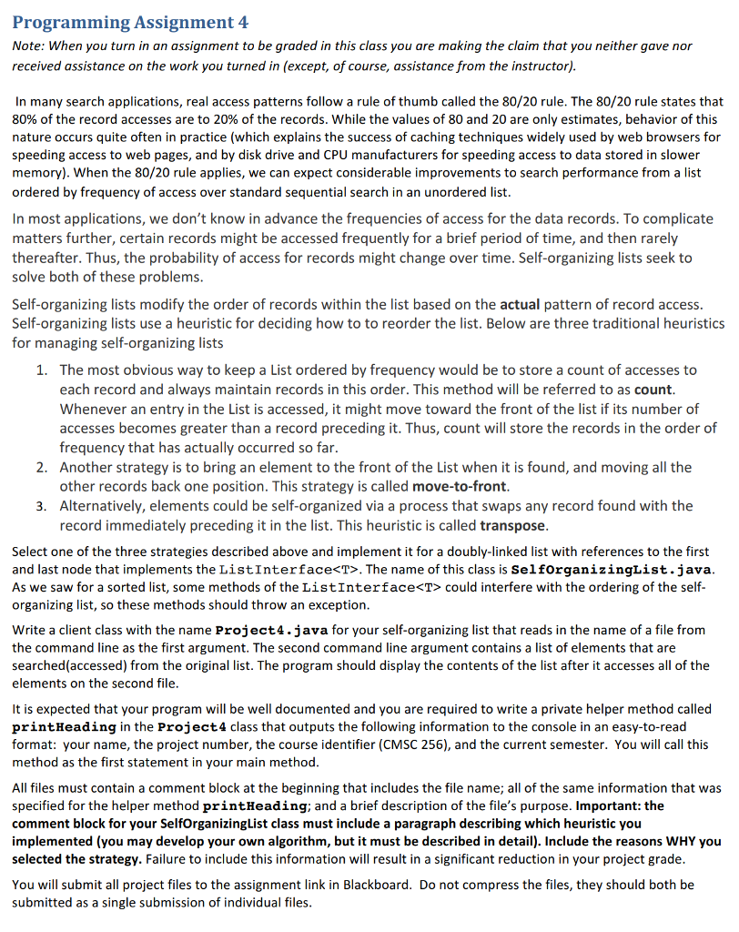  Programming Assignment 4 Note: When you turn in an assignment to